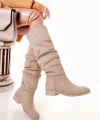 Winda Bej Süet Körüklü Çizme