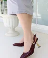 Zalin Bordo Rugan Topuklu Ayakkabı
