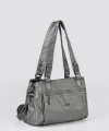 Zuwer Gri Cilt Omuz Çantası