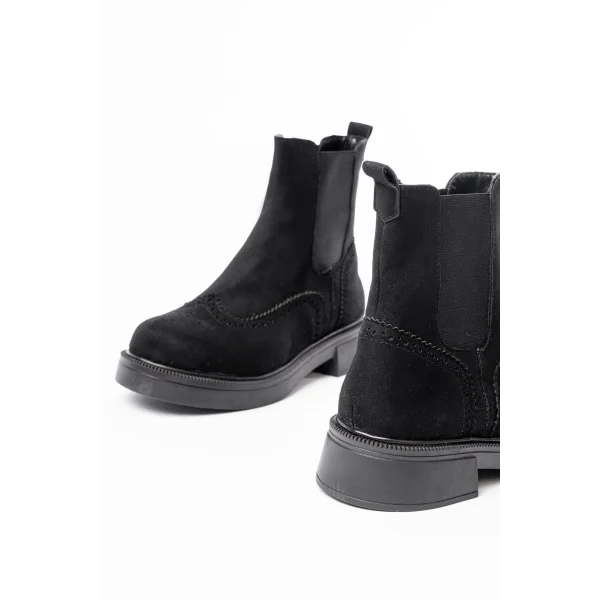 02-2002 Siyah Süet Lastikli Günlük Kadın Bot