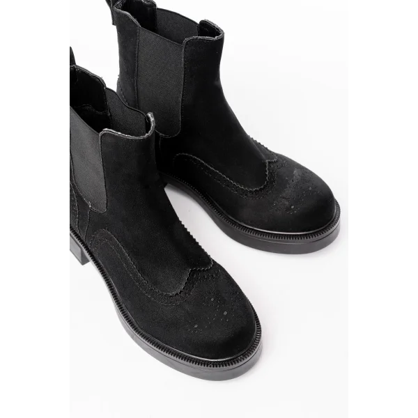 02-2002 Siyah Süet Lastikli Günlük Kadın Bot