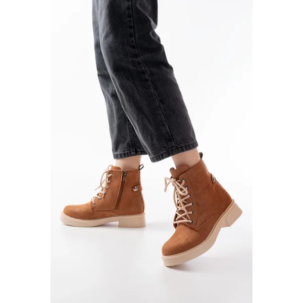 02-2003 Taba Süet Bağcıklı Fermuarlı Günlük Kadın Bot