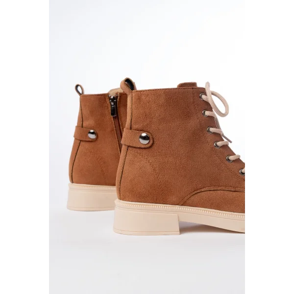 02-2003 Taba Süet Bağcıklı Fermuarlı Günlük Kadın Bot