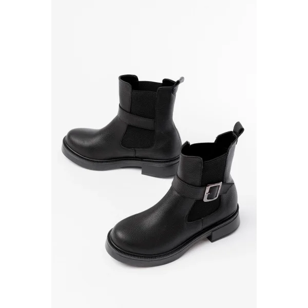 02-2004 Siyah Toka Aksesuarlı Lastikli Günlük Kadın Bot