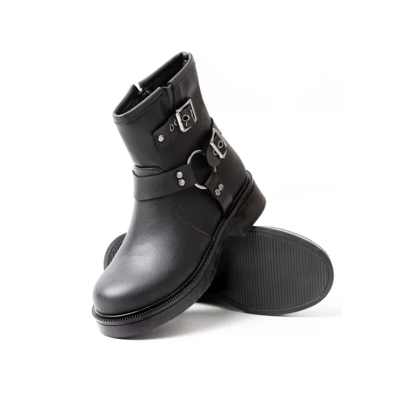 02-2013 Siyah Toka Aksesuarlı Fermuarlı Günlük Kadın Bot