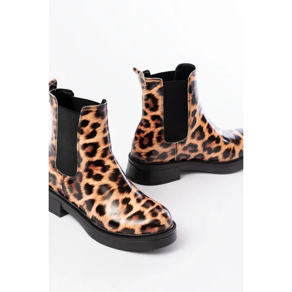 02-2137 Leopar Lastikli Günlük Kadın Bot