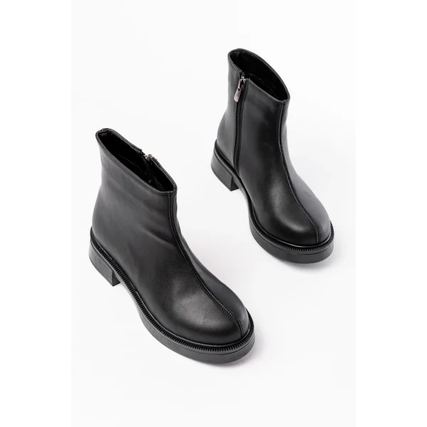 02-3033 Siyah Fermuarlı Günlük Kadın Bot