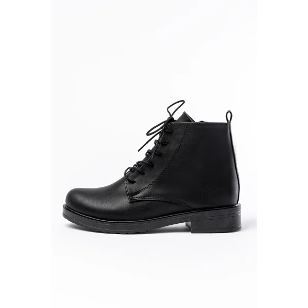 165-225 Siyah Bağcıklı Fermuarlı Günlük Kadın Bot