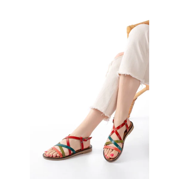 205-017 Multi Ortopedik Hakiki Deri Kadın Sandalet