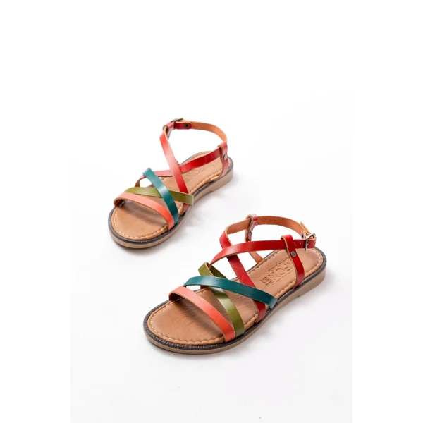 205-017 Multi Ortopedik Hakiki Deri Kadın Sandalet