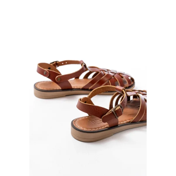 205-02 K. Kahve Ortopedik Hakiki Deri Kadın Sandalet
