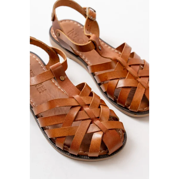 205-02 Taba Ortopedik Hakiki Deri Kadın Sandalet