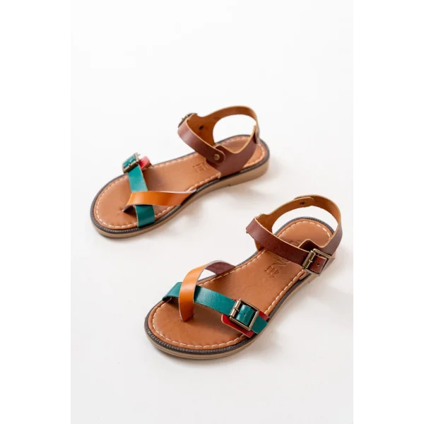 205-091 Multi Ortopedik Hakiki Deri Kadın Sandalet