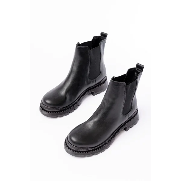 2051-2137 Siyah Lastikli Günlük Kadın Bot