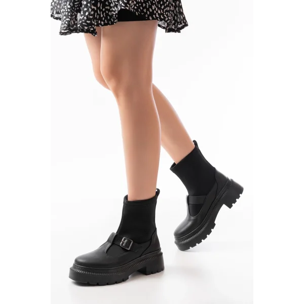 236-2034 Siyah Streç Günlük Kadın Bot