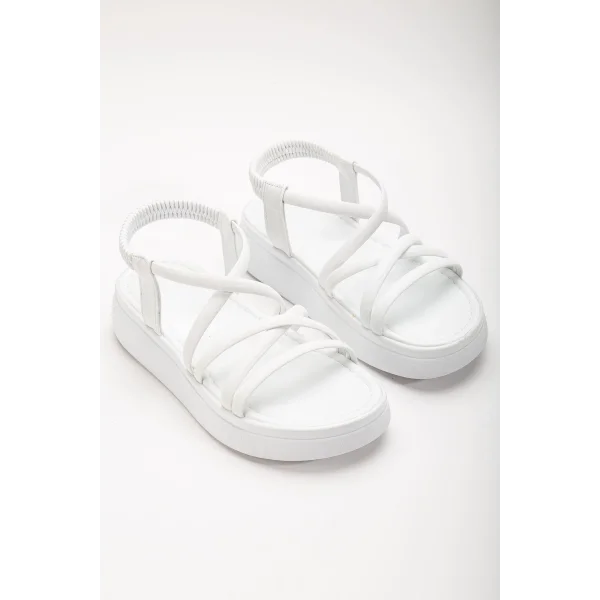 24413-841 Beyaz Dolgu Topuk Kadın Sandalet