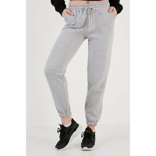 3 iplik şardonlu paça lastikli eşofman gri is001