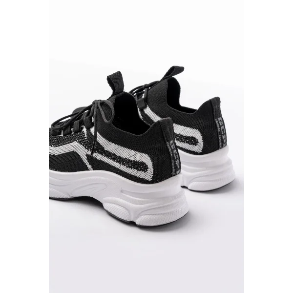 3001  Siyah Bağcıklı Fileli Günlük Spor Ayakkabı