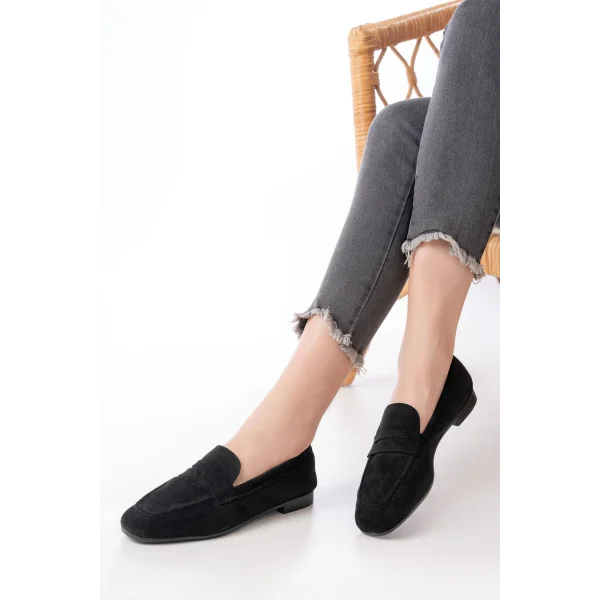 302 Siyah Süet Günlük Kadın Babet