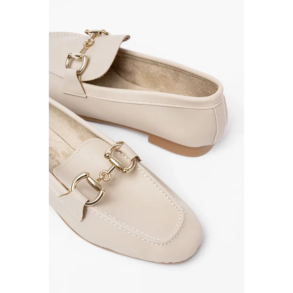 303 Bej Toka Aksesuarlı Günlük Kadın Babet