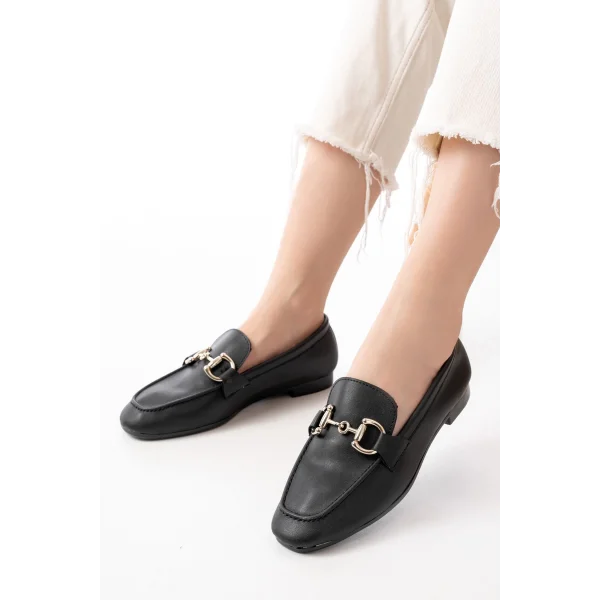 303 Siyah Toka Aksesuarlı Günlük Kadın Babet