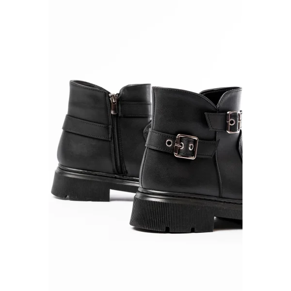 508-3037 Siyah Toka Aksesuarlı Fermuarlı  Günlük Kadın Bot