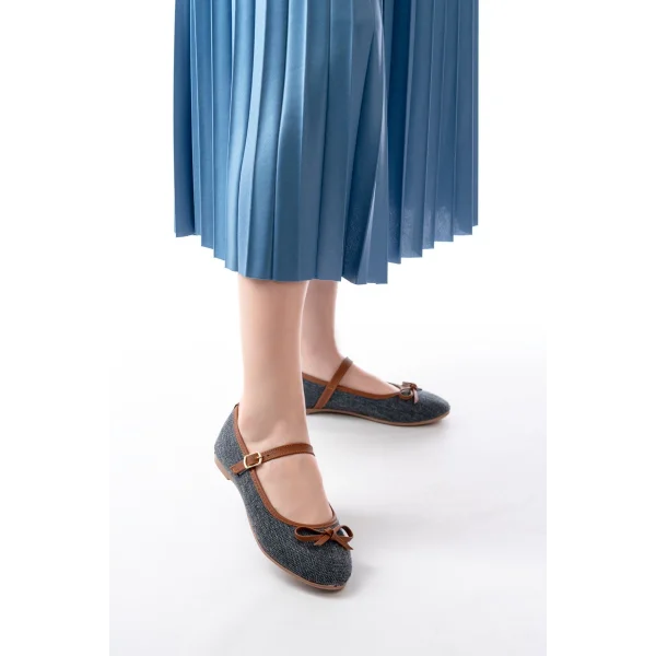 6321 Laci Keten Günlük Baret Tokalı Bayan Babet