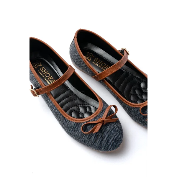 6321 Laci Keten Günlük Baret Tokalı Bayan Babet