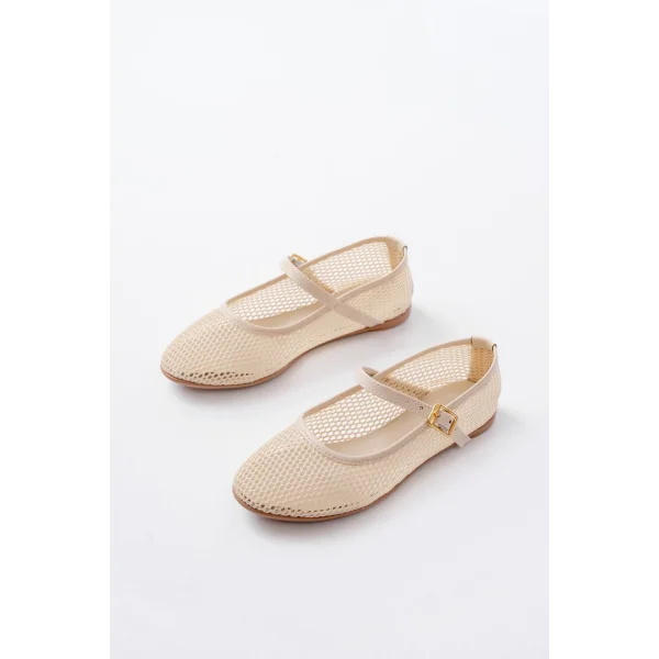 6325 Bej Fileli Baret Toka Detaylı Günlük Kadın Babet