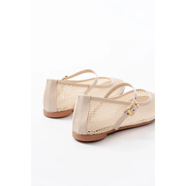 6325 Bej Fileli Baret Toka Detaylı Günlük Kadın Babet