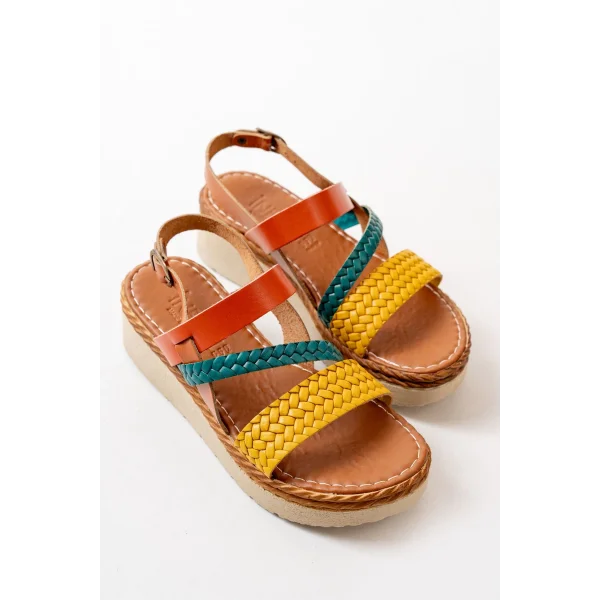 730-152 Multi Ortopedik Hakiki Deri Dolgu Kadın Sandalet
