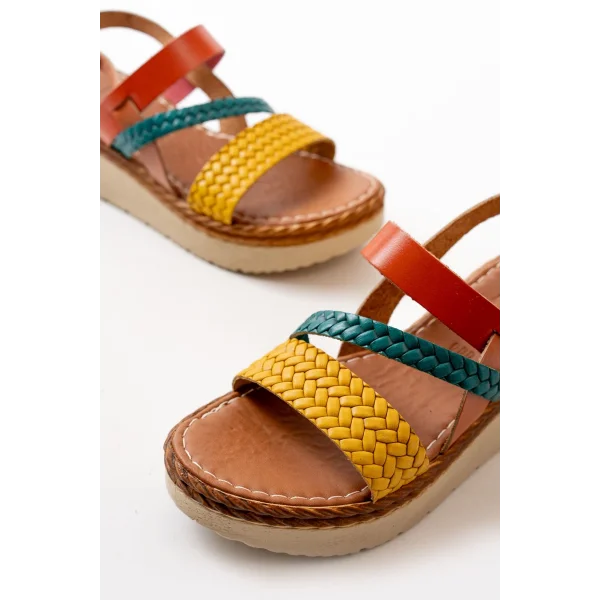 730-152 Multi Ortopedik Hakiki Deri Dolgu Kadın Sandalet