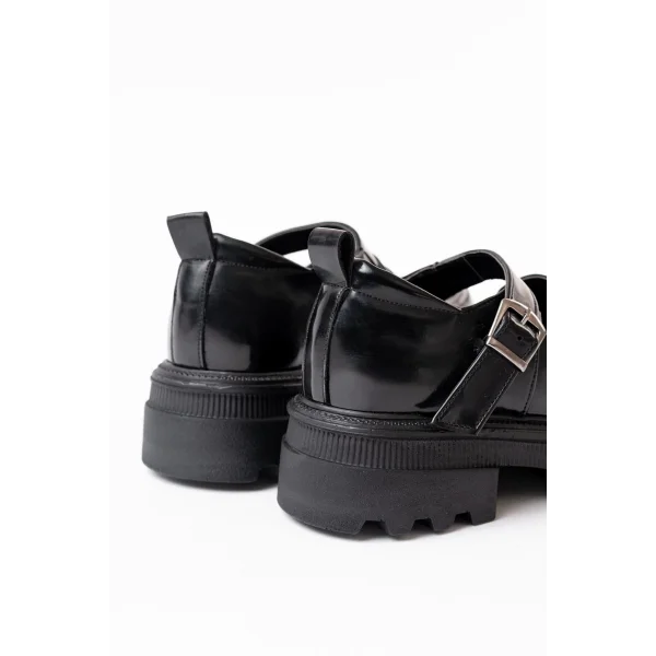 745-771 Siyah Rugan Günlük Yüksek Tabanlı Loafer Ayakkabı