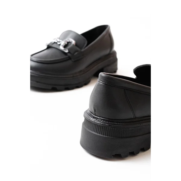 745-773 Siyah Günlük Yüksek Tabanlı Loafer Ayakkabı