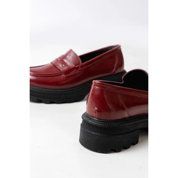 746-759 Bordo Rugan Günlük Yüksek Tabanlı Loafer Ayakkabı