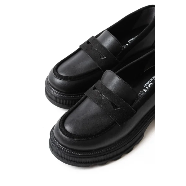 746-759 Siyah Günlük Yüksek Tabanlı Loafer Ayakkabı