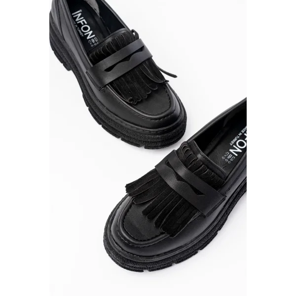 749-749 Siyah Günlük Yüksek Tabanlı Loafer Ayakkabı