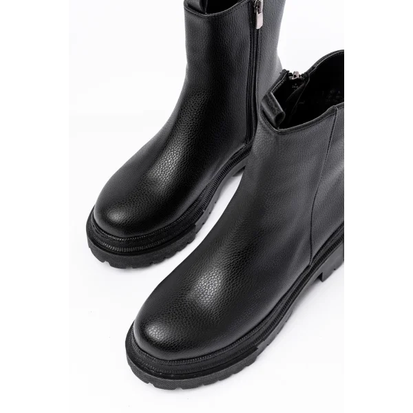 812-2012 Siyah Luna Fermuarlı Günlük Kadın Bot