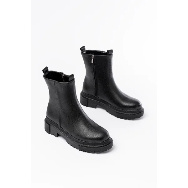 812-2012 Siyah Luna Fermuarlı Günlük Kadın Bot