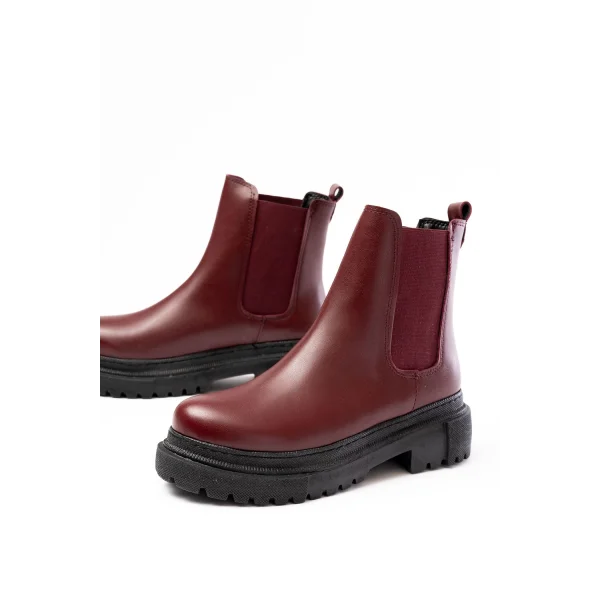 812-2137 Bordo Lastikli Günlük Kadın Bot