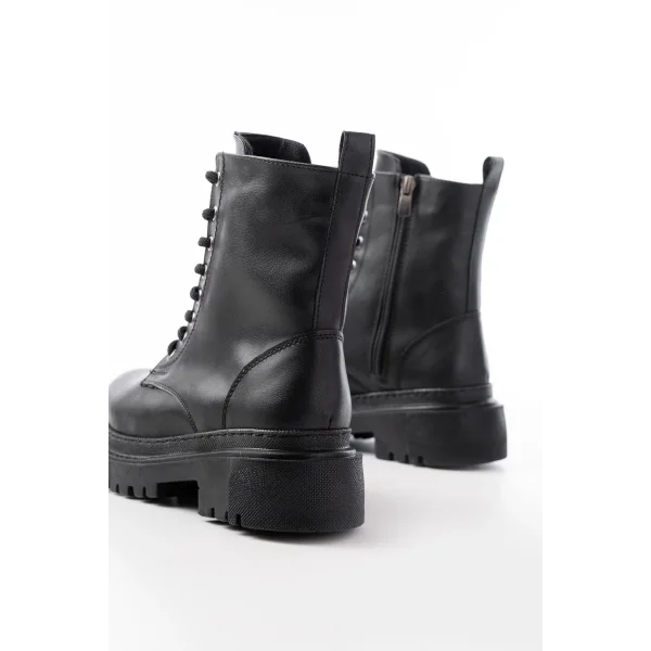 812-356 Siyah Bağcıklı Fermuarlı Günlük Kadın Bot
