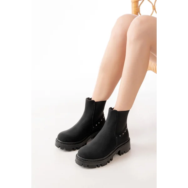 868-2005 Siyah Zümrüt Lastikli Günlük Kadın Bot