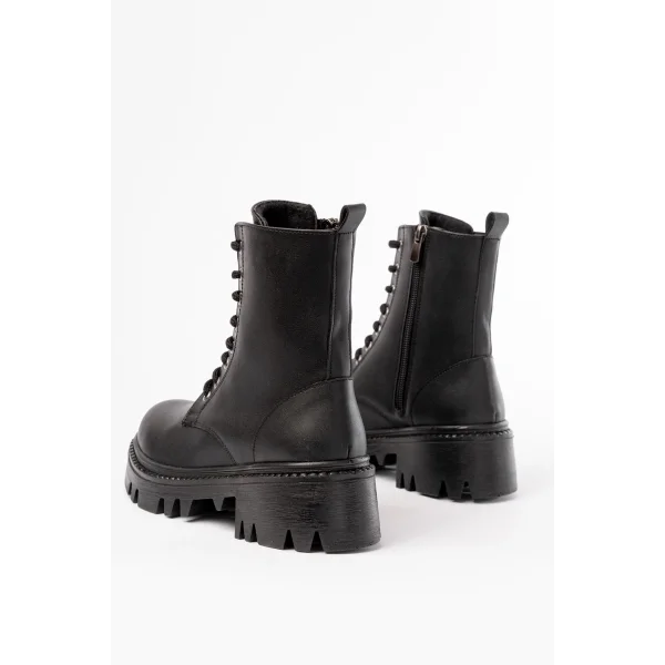 868-356 Siyah Bağcıklı Fermuarlı Günlük Kadın Bot