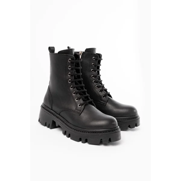 868-356 Siyah Bağcıklı Fermuarlı Günlük Kadın Bot