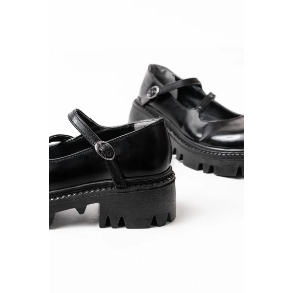 868-756 Siyah Rugan Günlük Yüksek Tabanlı Loafer Ayakkabı