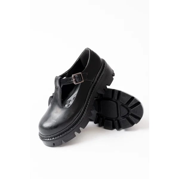 868-757 Siyah Rugan Günlük Yüksek Tabanlı Loafer Ayakkabı