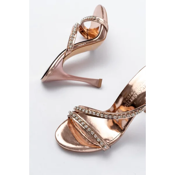 A-60 Kadın Rose Taşlı Platformlu Topuklu Terlik