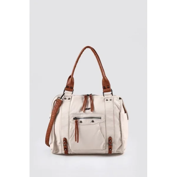 Abga Bej Cilt Omuz Çantası