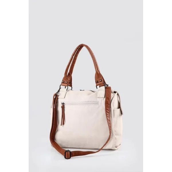 Abga Bej Cilt Omuz Çantası