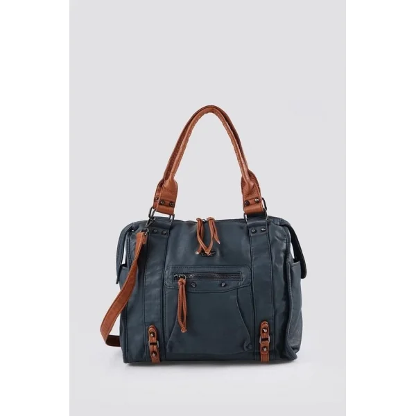 Abga Mavi Cilt Omuz Çantası